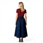 Navy Smocked Waist Maxi Skirt - Image 3