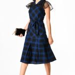 Nathalie Plaid Midi Dress