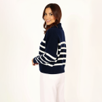 Celeste Classic Knit Sweater - Navy - Image 4