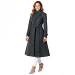 Charcoal Belted A-Line Coat