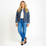 Navy Floral Quilted Jacket - Image 4