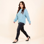 Elodie Blue Cable-Knit Sweater - Image 2