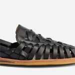 Ladies' Woven Strap Sandals Black - Image 3