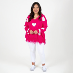 Heart-Pattern Knit Pullover