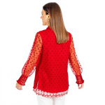 Charming Red Dotted Blouse - Image 4