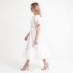 Clarisse White Midi Dress - Image 3