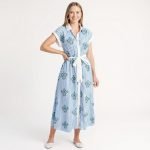 Stroll in Bloom Blue Floral Midi Dress