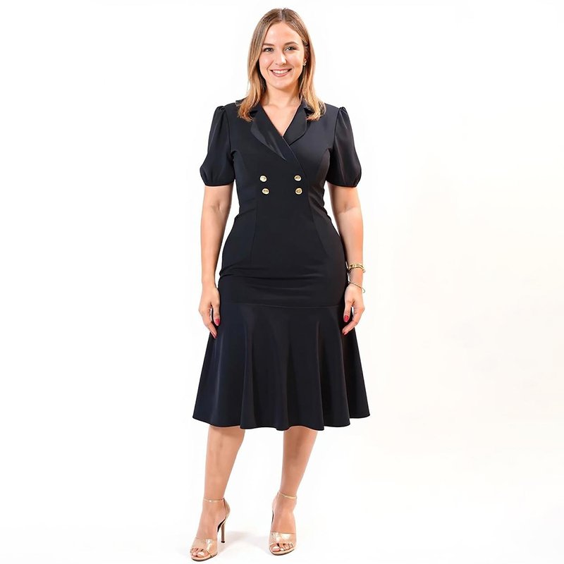 IMG_3079 Maricela Puff Sleeve Midi Dress - Image 1