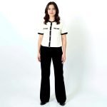 Contrast Button Knit Blouse - Image 4