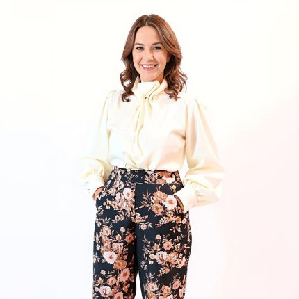Ivory Tie-Neck Blouse