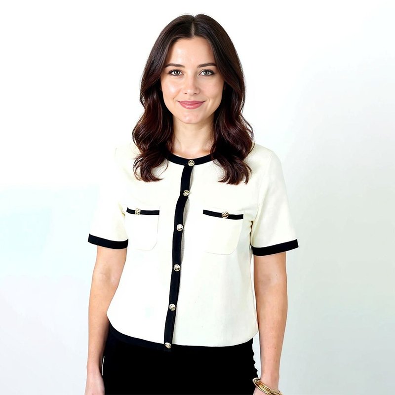 image_9dbc325a-c3db-44ab-916d-36e7af4d7044 Contrast Button Knit Blouse - Image 1