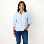 Sky Blue Button Up Blouse