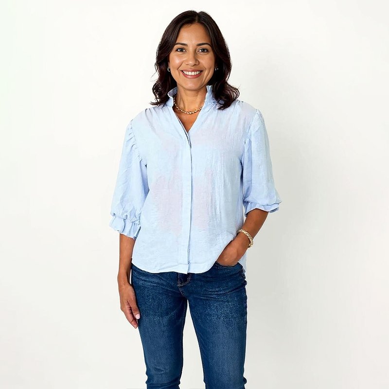 image_d1fa67ef-7378-42ee-ae78-c86d1ca56bcd Sky Blue Button Up Blouse - Image 1