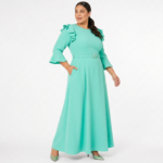Aqua Ruffle Sleeve Maxi Dress - Image 6