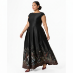 Floral Embroidered Evening Gown - Image 5
