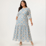 Blue Crochet Lace Maxi Dress - Image 4
