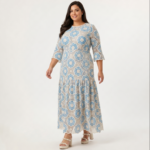 Blue Crochet Lace Maxi Dress - Image 6