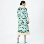 Blue Floral Longline Shearling Coat - Image 5