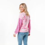 Pink Santa Sequin Sleeve Pullover - Image 9
