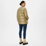 Metallic Gold Puffer Bomber Jacket - Image 7