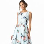 Sky Blue Floral Midi Dress - Image 3