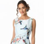 Sky Blue Floral Midi Dress - Image 8