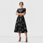 Lara Black Floral Midi Dress - Image 7