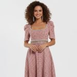 Pink Lace Trim Midi Dress - Image 6