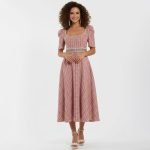 Pink Lace Trim Midi Dress - Image 4
