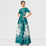 Green Floral Belted Maxi Dress - Image 4