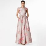 Blush Pink Floral Satin Maxi Dress - Image 2