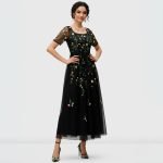 Floral Embroidered Tulle Maxi Dress - Image 3