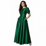 Emerald Puff Sleeve Maxi Dress