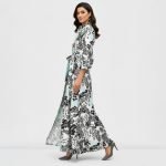 Black & Mint Floral Maxi Dress - Image 5