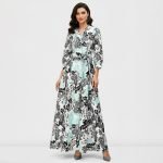 Black & Mint Floral Maxi Dress - Image 6