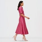 A-line Belted Button-Up Midi Dress - Image 4