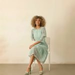 Mint Lace Tiered Midi Dress - Image 3