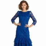 Blue Lace Midi Dress - Image 6