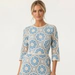 Blue Crochet Lace Maxi Dress - Image 4