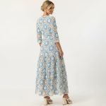 Blue Crochet Lace Maxi Dress - Image 7
