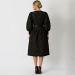 Floral Jacquard Belted Midi Dress - Image 7