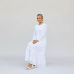 White Lace Long Sleeve Maxi Dress - Image 4