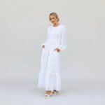 White Lace Long Sleeve Maxi Dress - Image 2