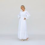 White Lace Long Sleeve Maxi Dress - Image 3
