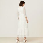 White Lace Sleeve Maxi Dress - Image 7