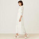White Lace Sleeve Maxi Dress - Image 6