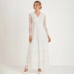 Bela Layered Lace White Maxi Dress - Image 2