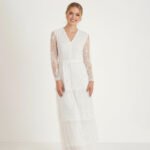 Bela Layered Lace White Maxi Dress - Image 8