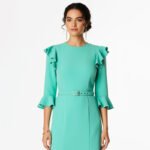 Aqua Ruffle Sleeve Maxi Dress - Image 5