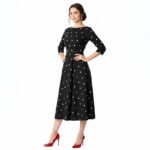 A-line Belted Midi Dress - Image 3
